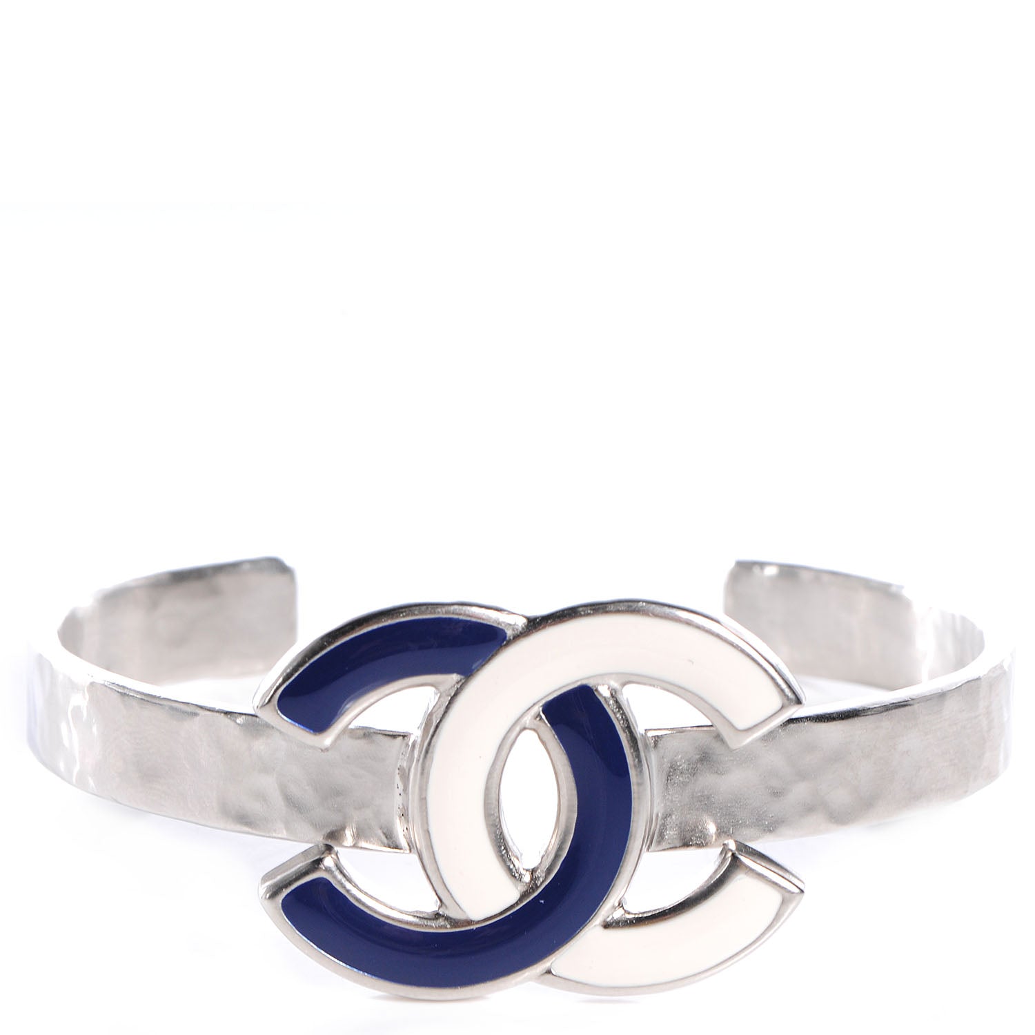 Chanel Enamel CC Bracelet Blue White 1 of 6
