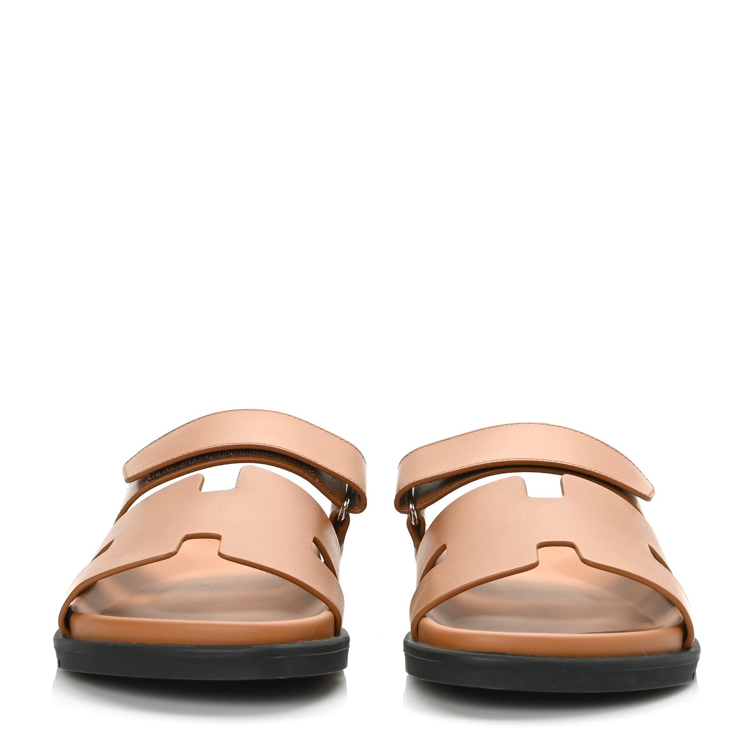 Hermes Calfskin Mens Chypre Sandals 42.5 Gold 2 of 8