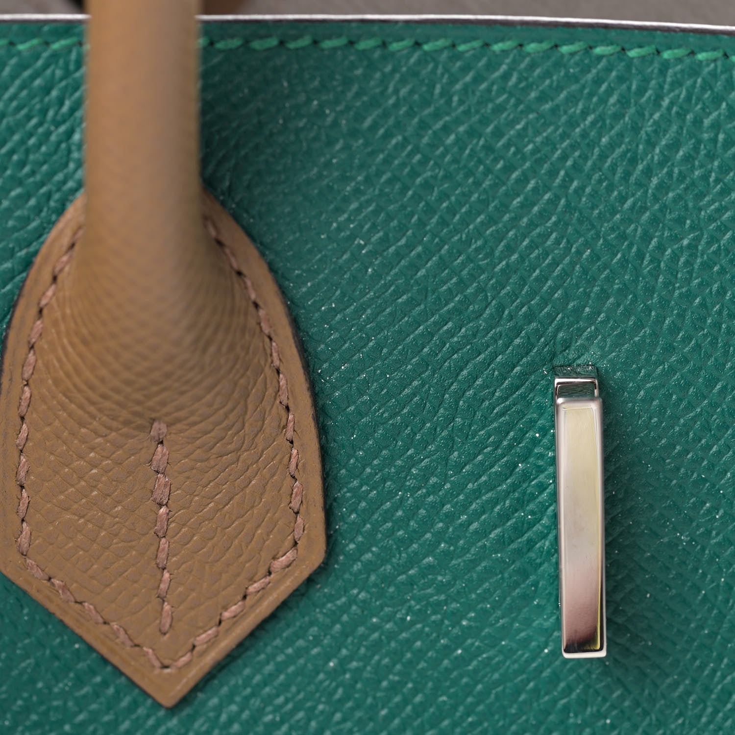 Hermes Epsom Horseshoe Birkin 30 Malachite Etain Alezan 13 of 13