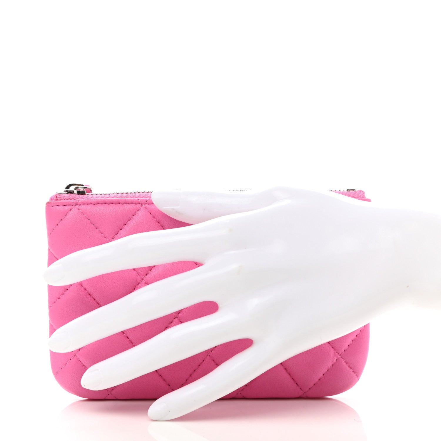 Chanel Lambskin Quilted Small Cosmetic Case Pink 2 of 8