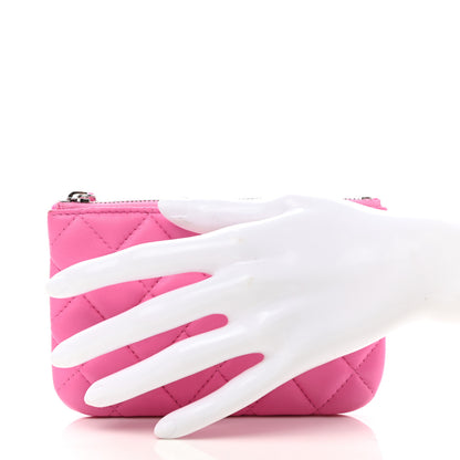 Chanel Lambskin Quilted Small Cosmetic Case Pink 2 of 8