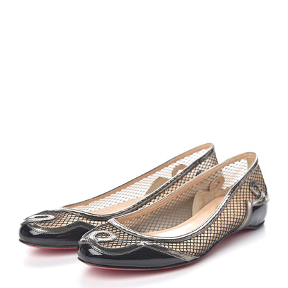 Christian Louboutin Mesh Patent Lady Bombay Flats 36 Black 3 of 9