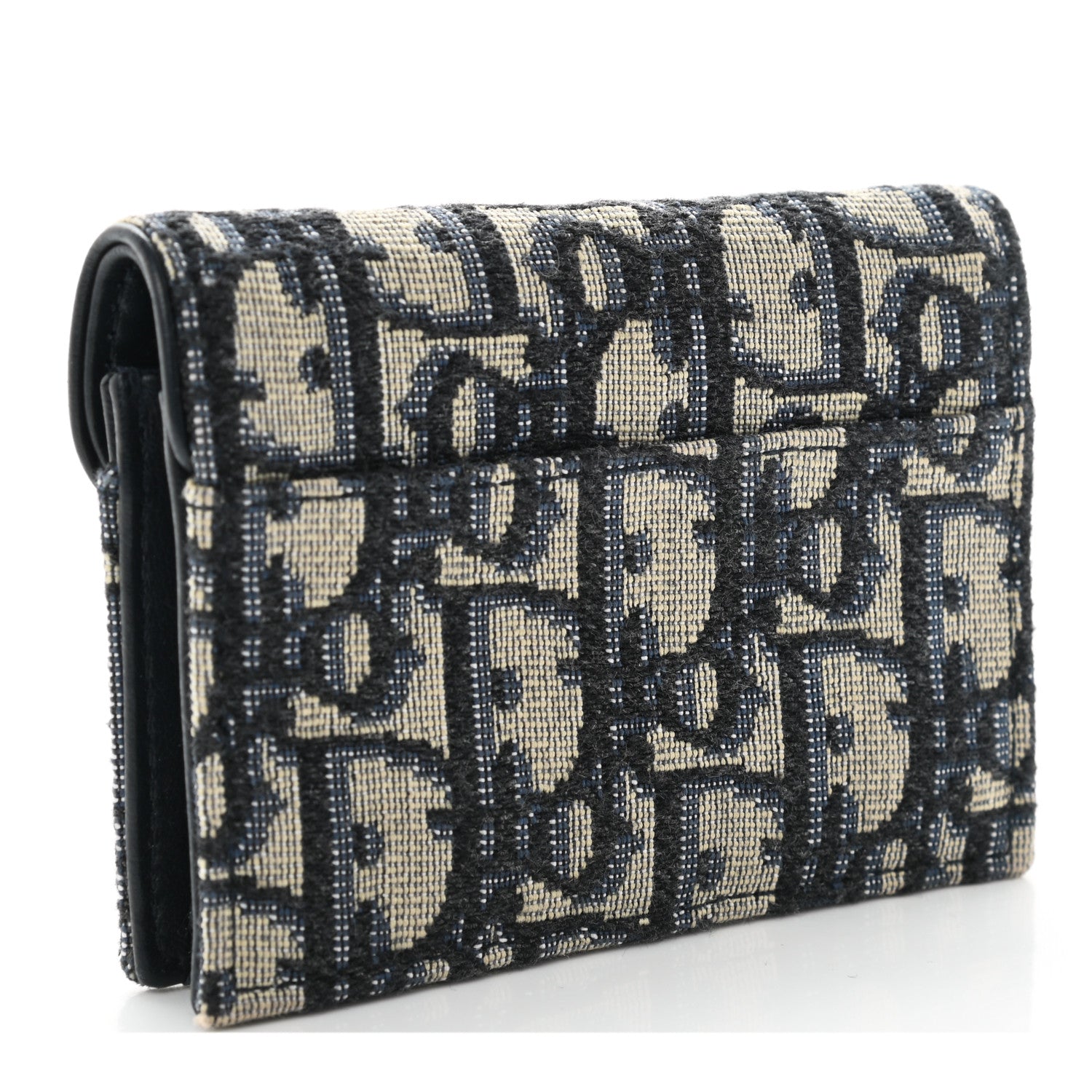 Christian Dior Oblique Saddle Card Holder Blue 3 of 8