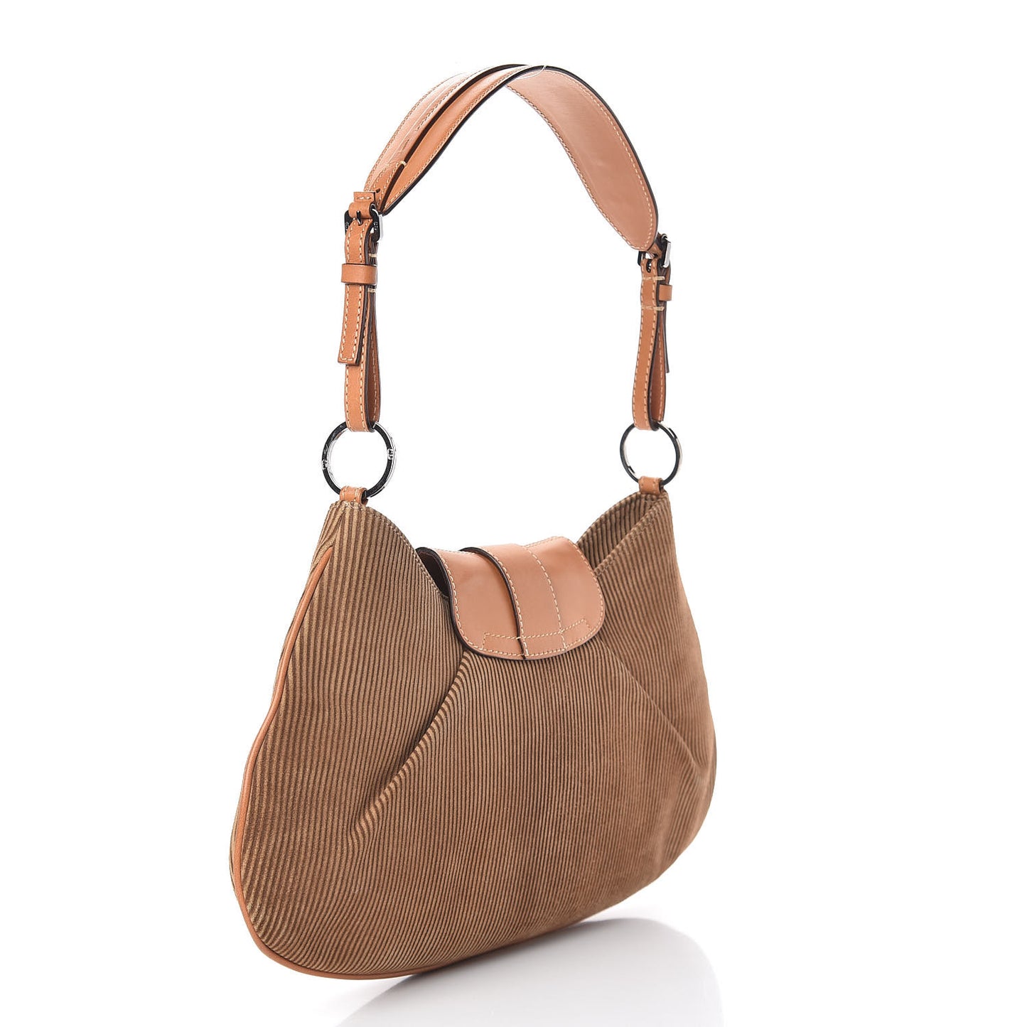 Suede Buckle Hobo Brown