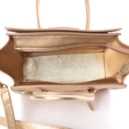 Celine Laminated Lambskin Nano Luggage Gold 5 of 13