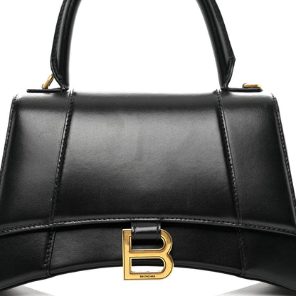 Balenciaga Shiny Box Calfskin Small Hourglass Top Handle Bag Black 5 of 9