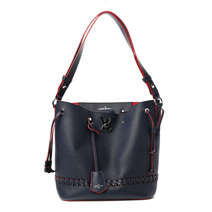 Louis Vuitton Soft Calfskin Braided Lockme Bucket Marine Rouge 1 of 9