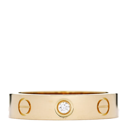 Cartier 18K Yellow Gold Diamond 4mm LOVE Wedding Band Ring 48 4.5 1 of 5
