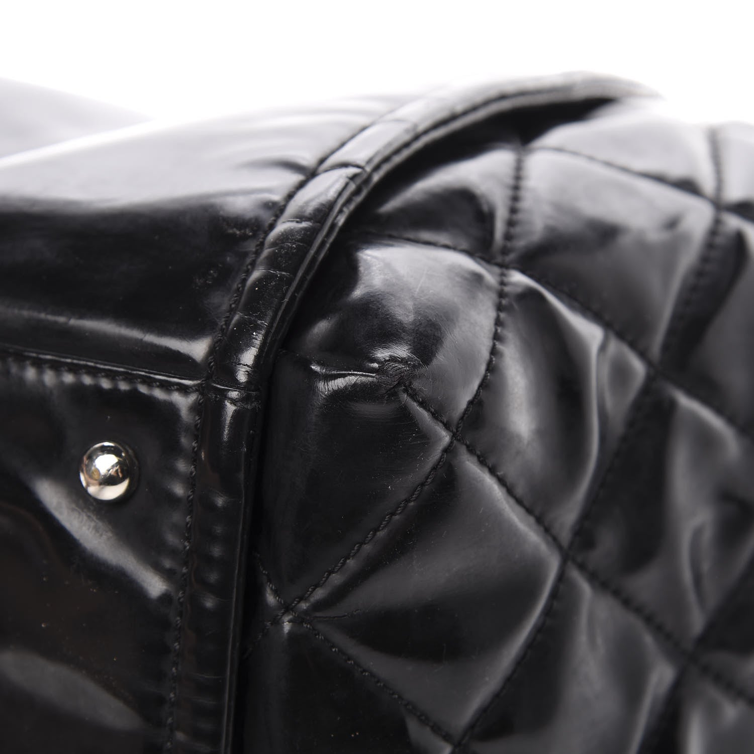 Chanel Vinyl Lipstick Ligne Accordion Tote Black 11 of 14