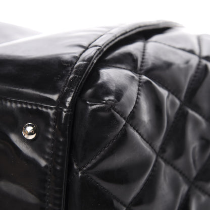 Chanel Vinyl Lipstick Ligne Accordion Tote Black 11 of 14