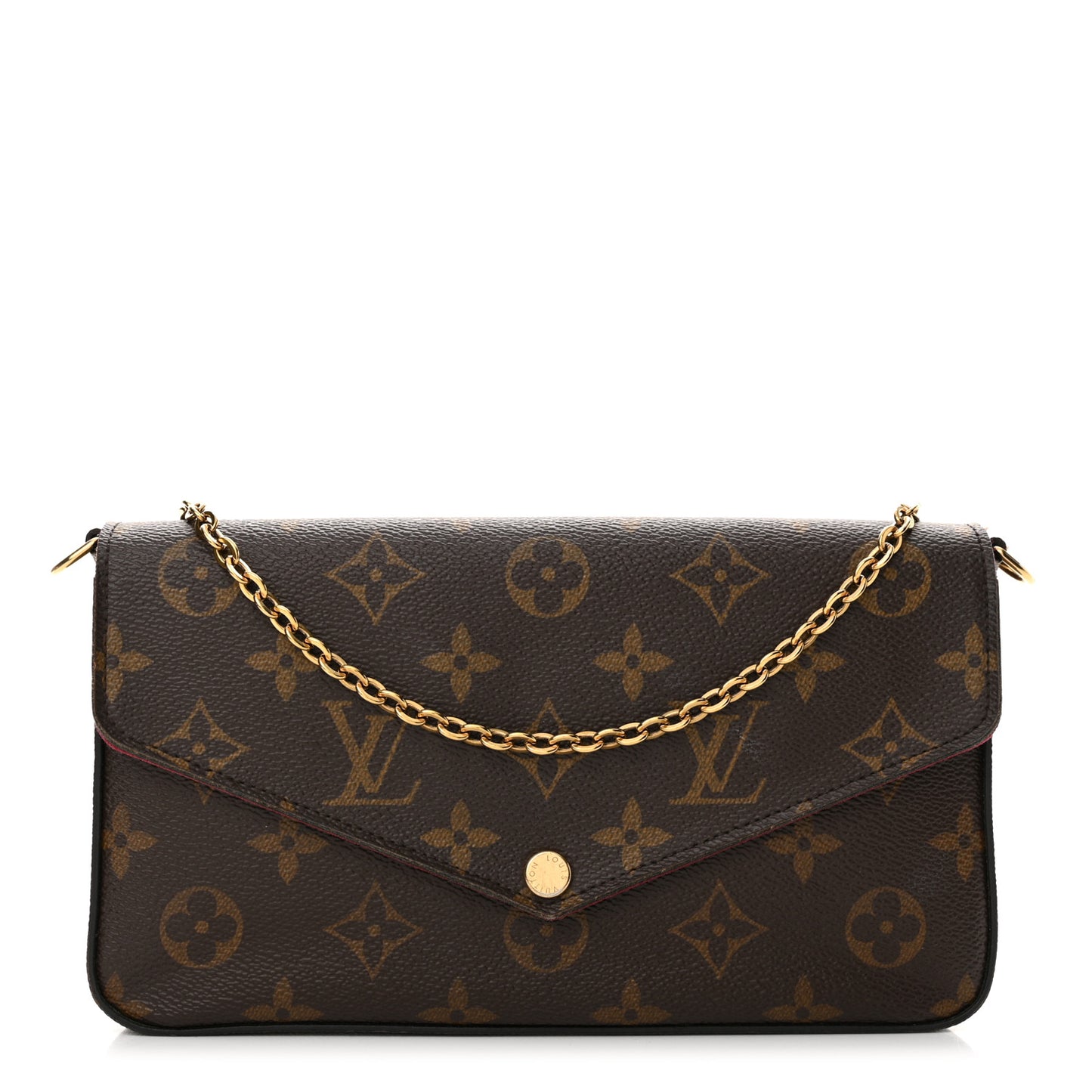 Monogram Pochette Felicie Chain Wallet Fuchsia