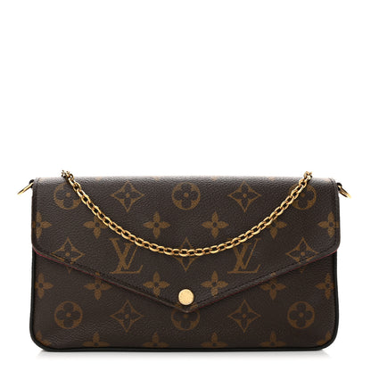 Louis Vuitton Monogram Pochette Felicie Chain Wallet Fuchsia 1 of 13