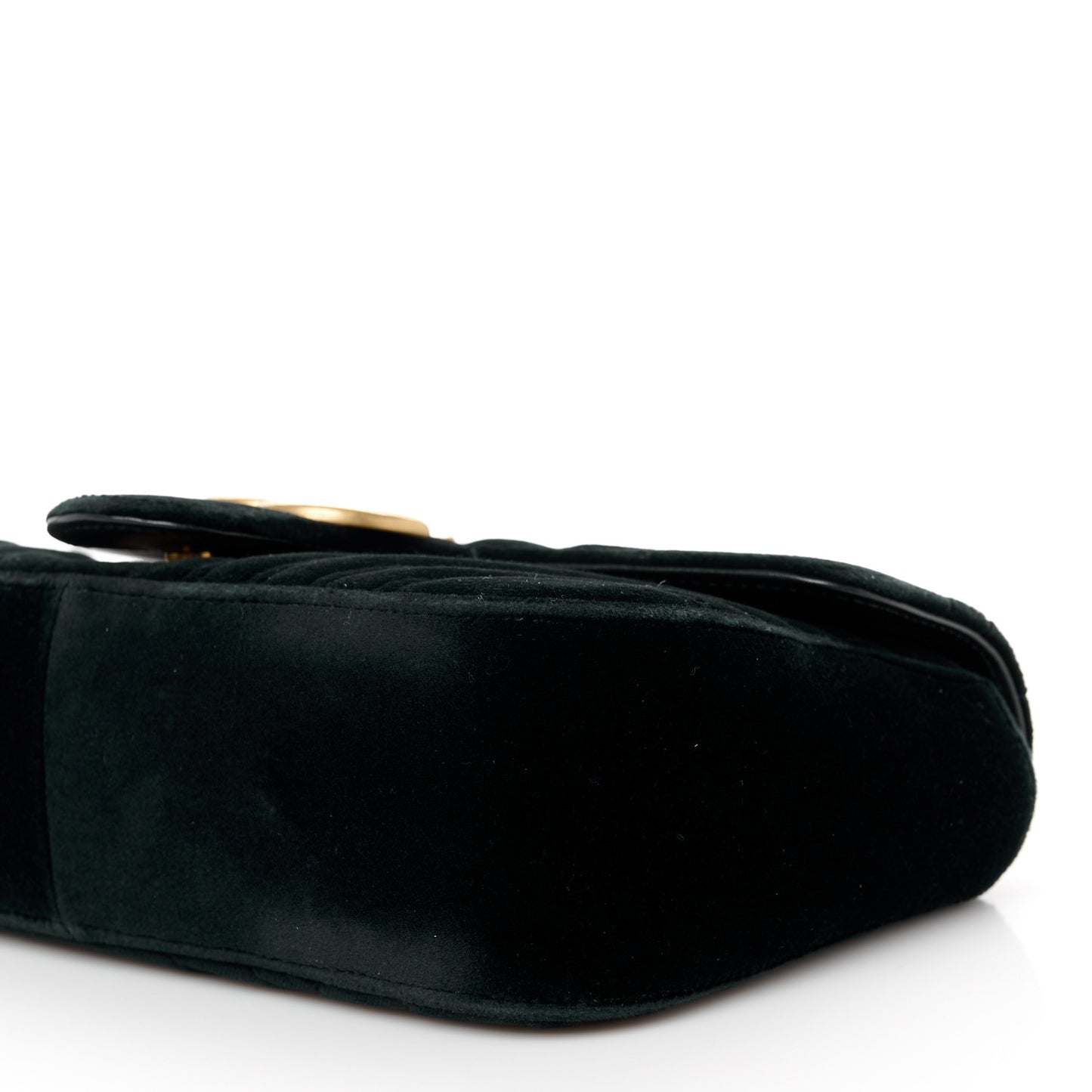 Velvet Matelasse Small GG Marmont Shoulder Bag Black