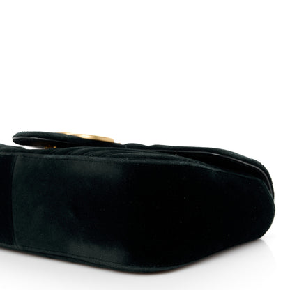 Gucci Velvet Matelasse Small GG Marmont Shoulder Bag Black 11 of 11
