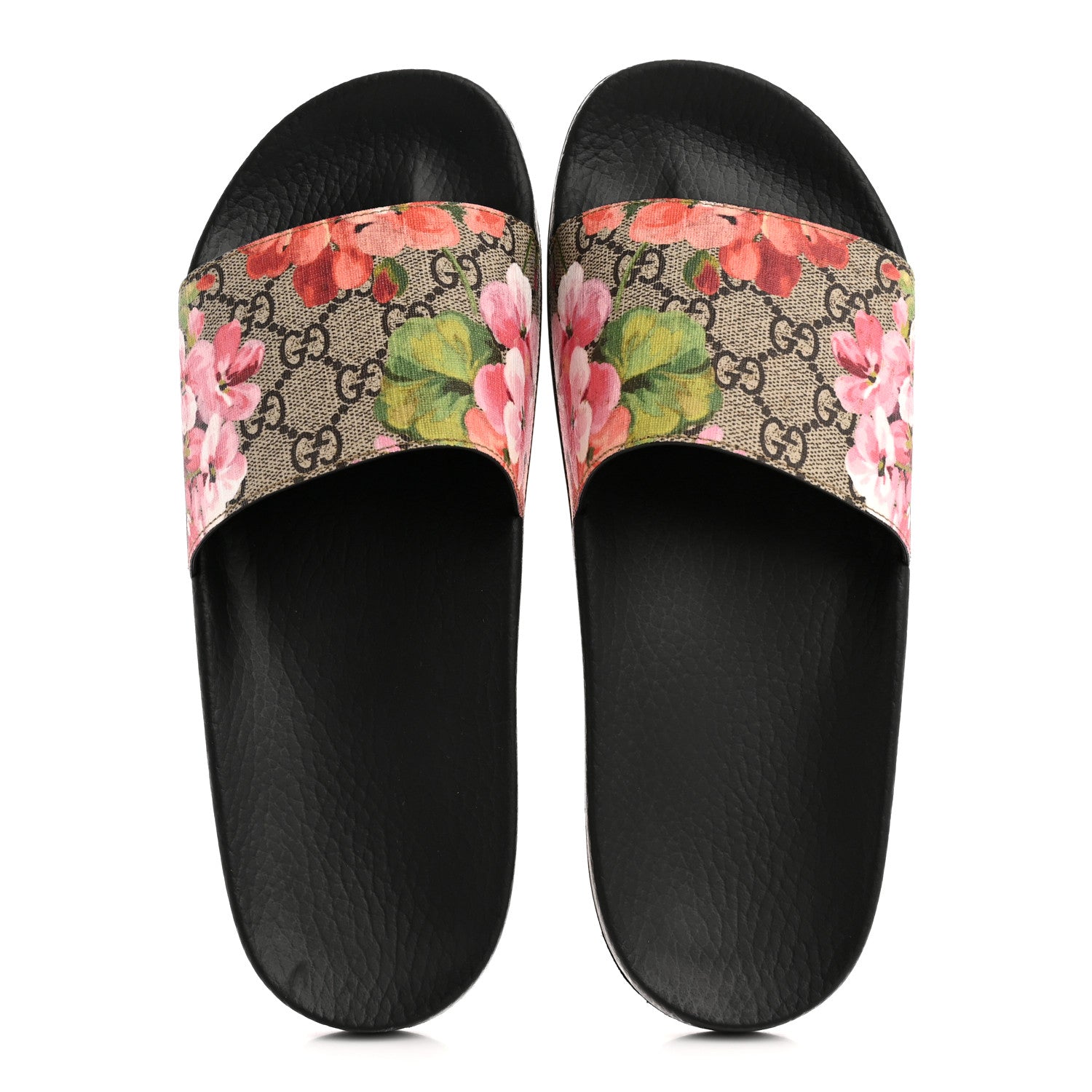 Gucci GG Supreme Monogram Blooms Slide Sandals 40 Beige Multicolor 2 of 10