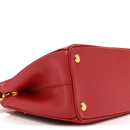 Prada Saffiano Lux Small Galleria Double Zip Tote Fuoco 11 of 12