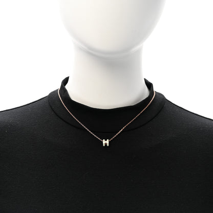 Hermes Lacquered Rose Gold Mini Pop H Pendant Necklace Vert Fizz 2 of 7