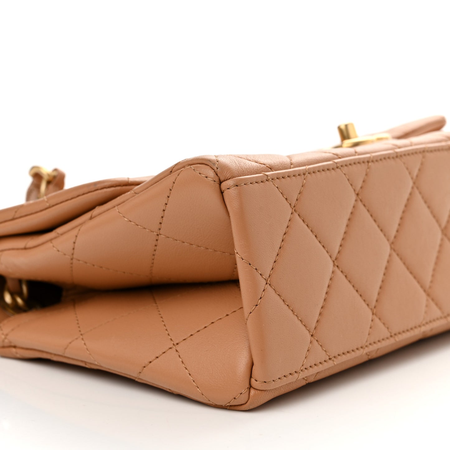 Lambskin Quilted Chaine Lettre Flap Brown