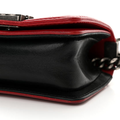 Chanel Calfskin Quilted Mini Boy Flap Black Red 10 of 18