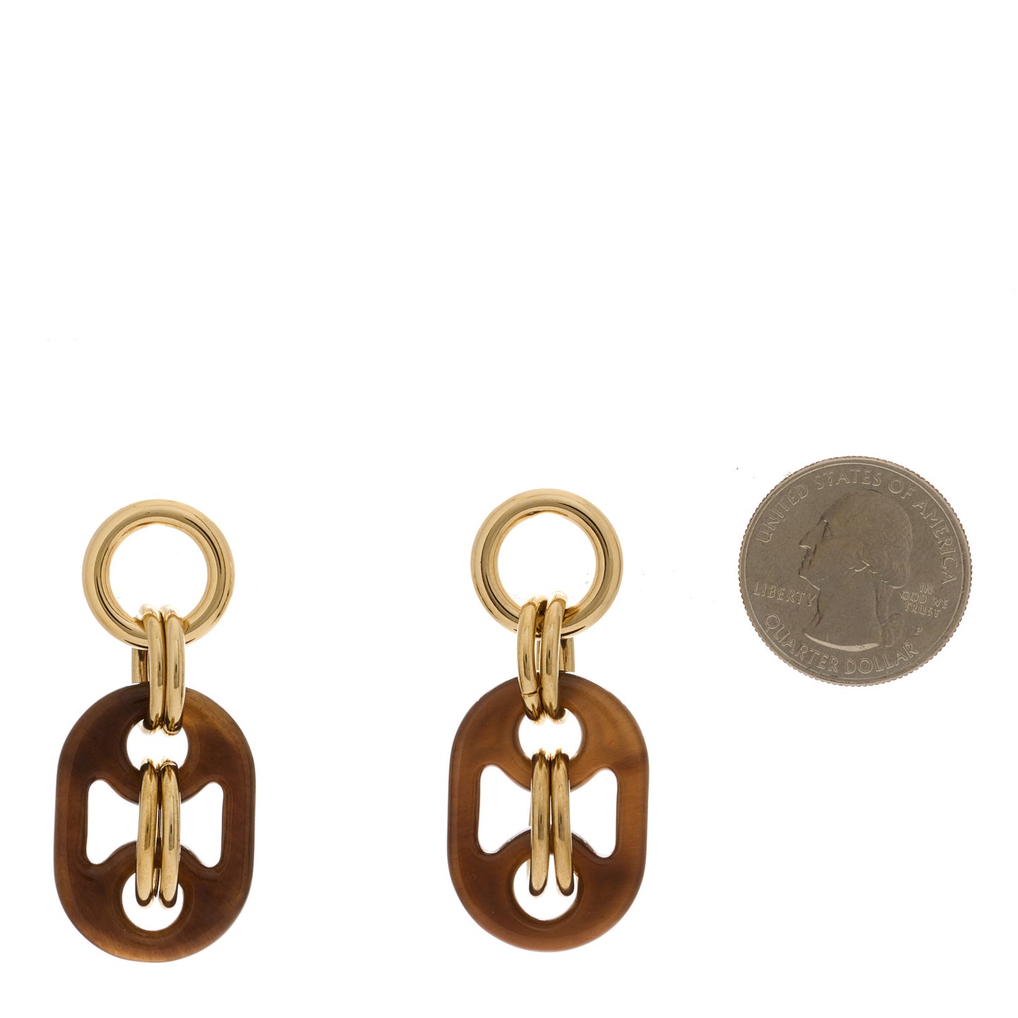 Permabrass Buffalo Horn Earrings Gold