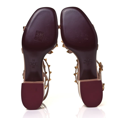 Valentino Garavani Nappa Rockstud Flair Ankle Wrap 45mm Sandals 39 Rose Cannelle 6 of 9