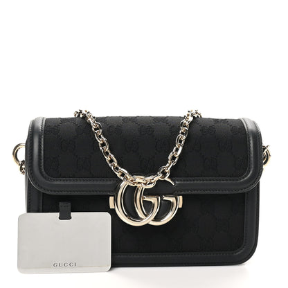 Gucci Crepe Wool Silk GG Monogram Go Small Shoulder Bag Black 3 of 10