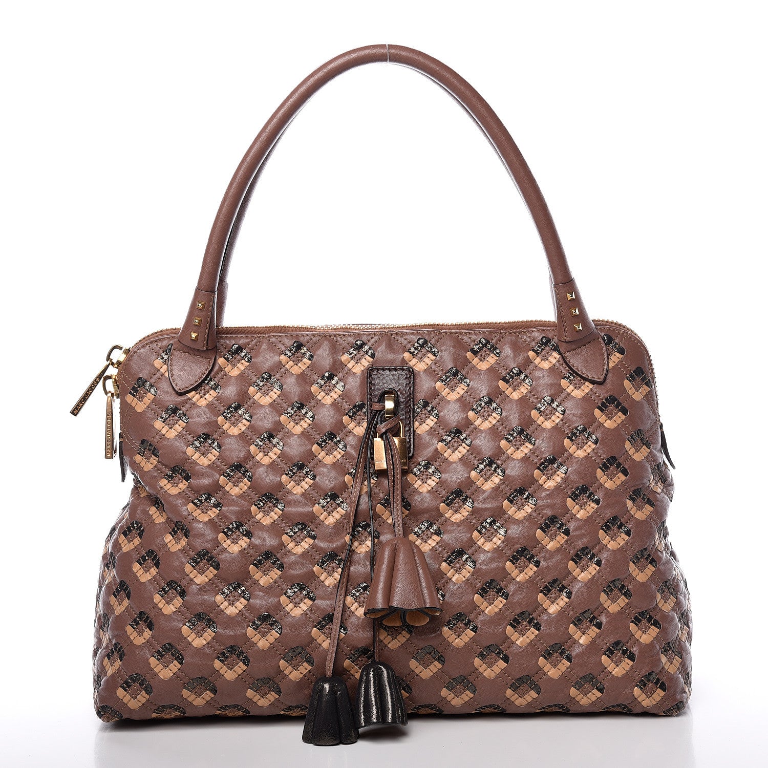 Marc Jacobs Calfskin Quilted Jena Tassel Tote Brown 1 of 17
