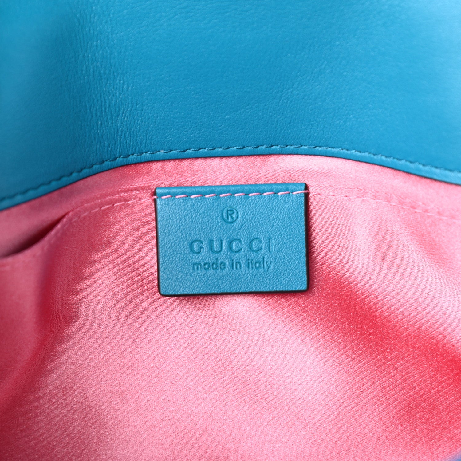 Gucci Velvet Matelasse Mini GG Marmont Shoulder Bag Pavone Cyan 6 of 9