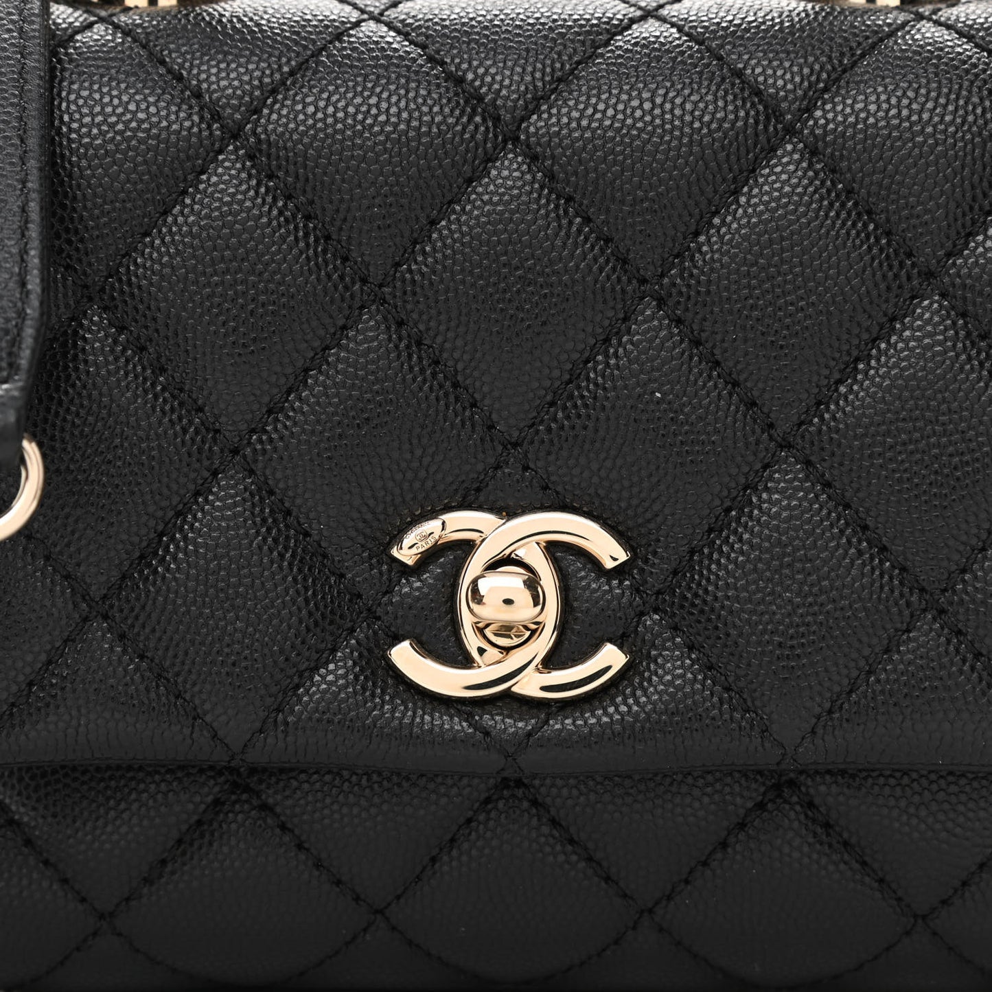 Caviar Quilted Extra Mini Coco Handle Flap Black