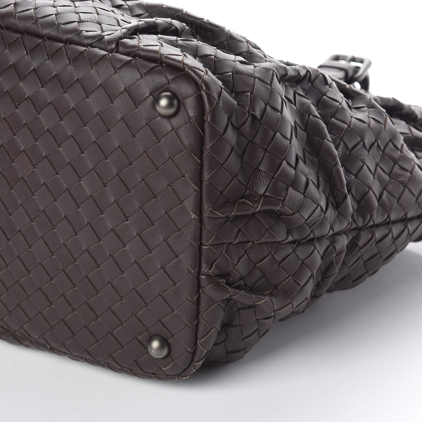 Nappa Intrecciato Pleated Tote Ebano