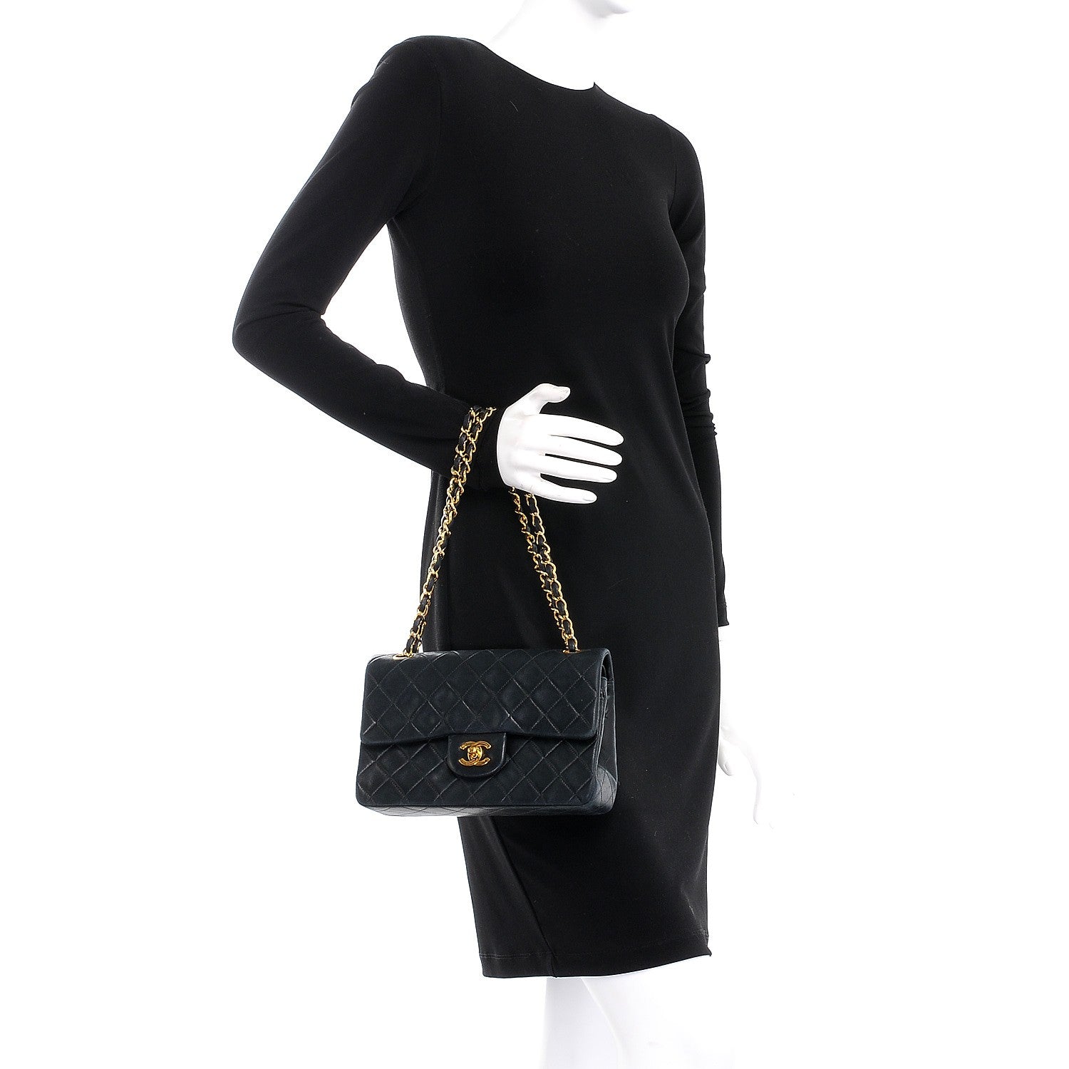 Chanel Lambskin Quilted Small Double Flap Navy 3 of 14