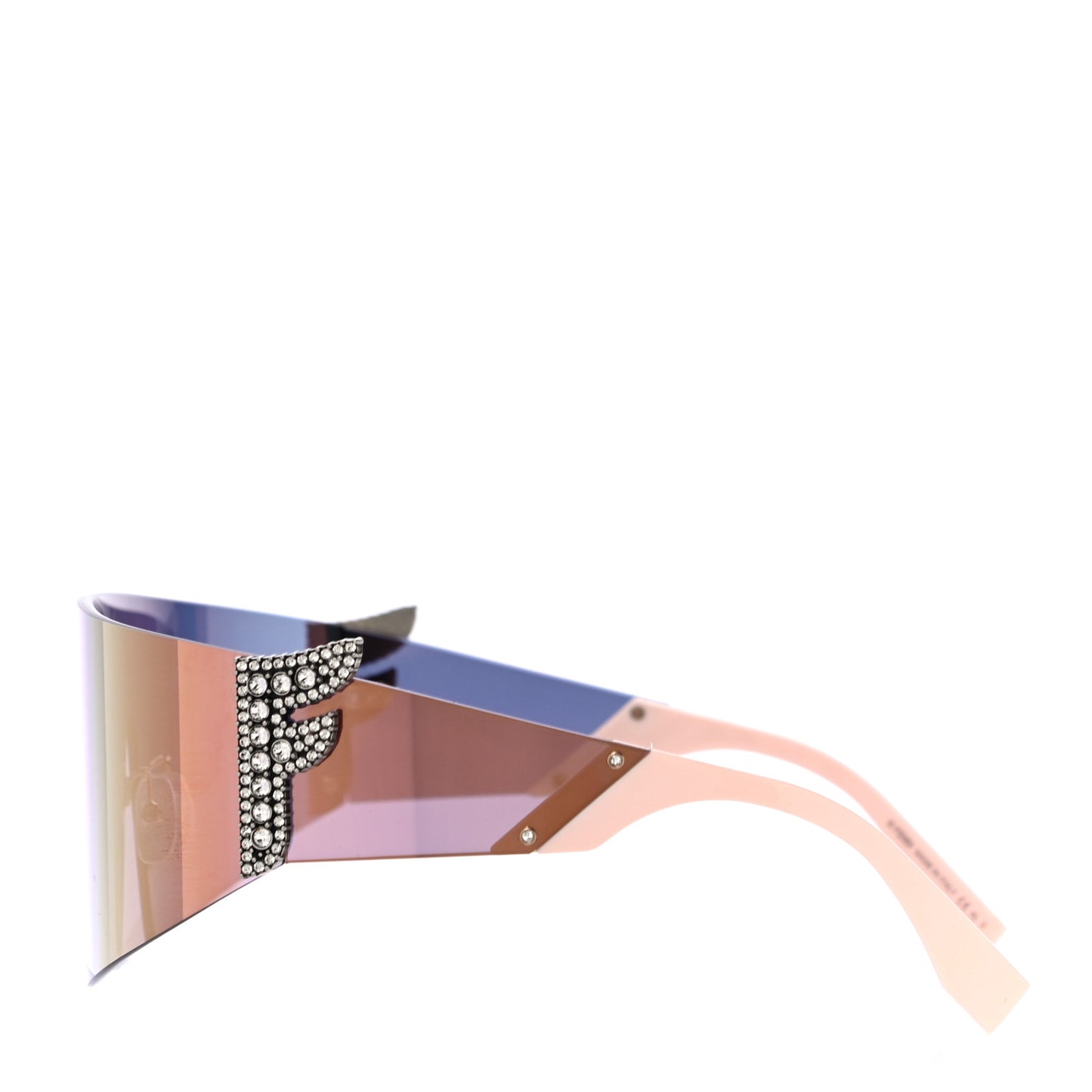 Mirrored Crystal Embellished FFreedom Shield Sunglasses FF 0382/S Pink