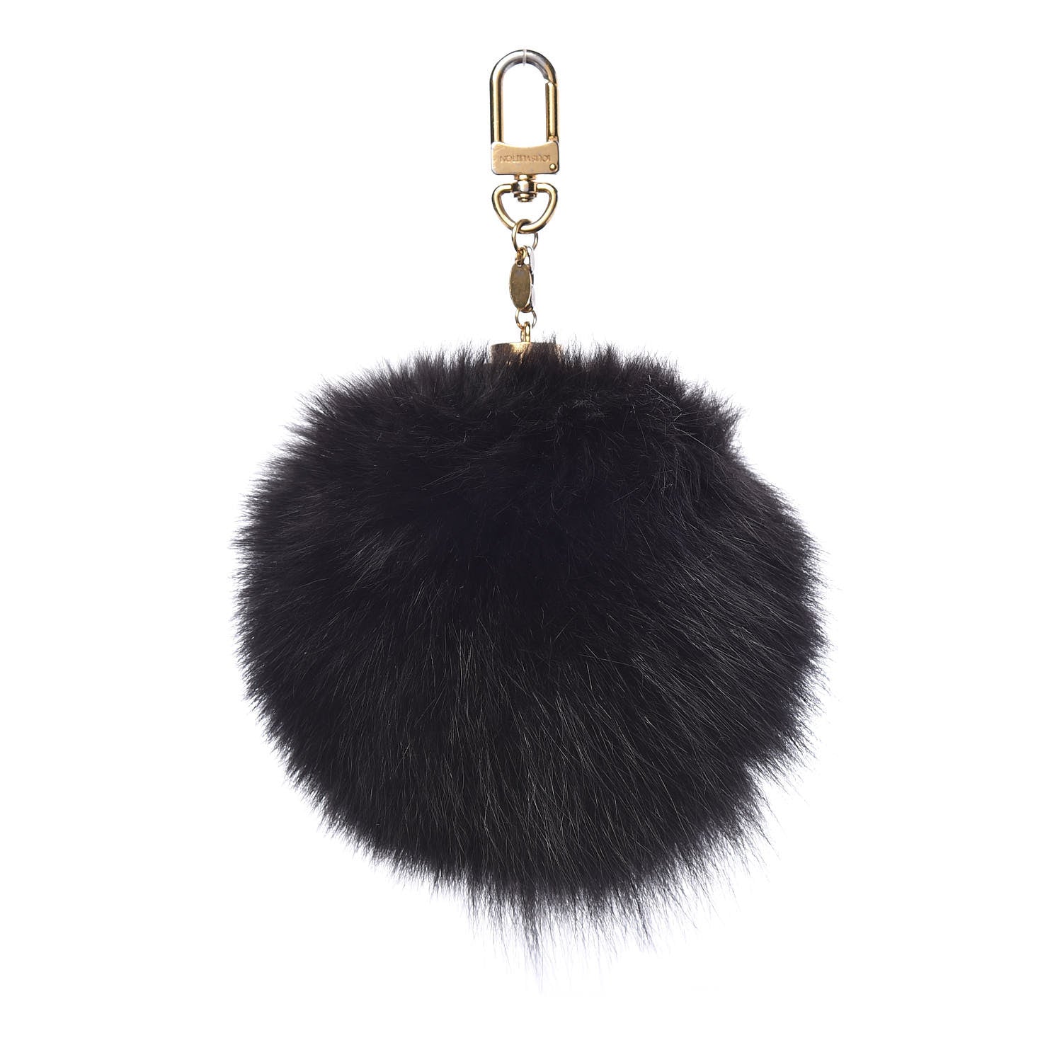 Louis Vuitton Fox Fur Fuzzy Bubble Bag Charm Black 1 of 3