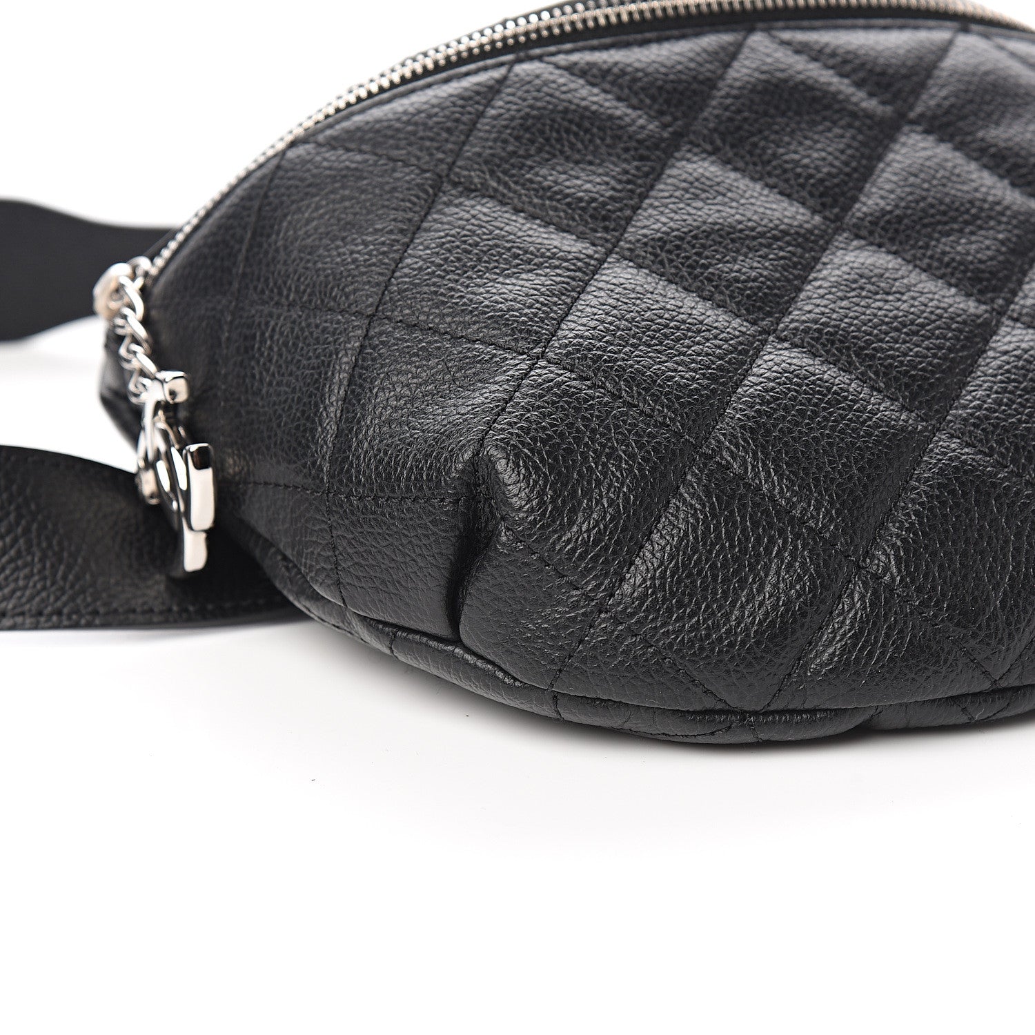 Chanel Grained Calfskin Quilted Waist Belt Bag Black 7 of 9