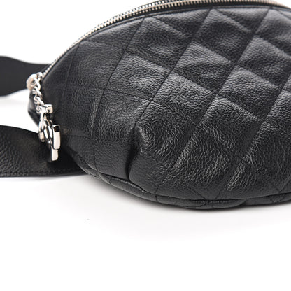 Chanel Grained Calfskin Quilted Waist Belt Bag Black 7 of 9