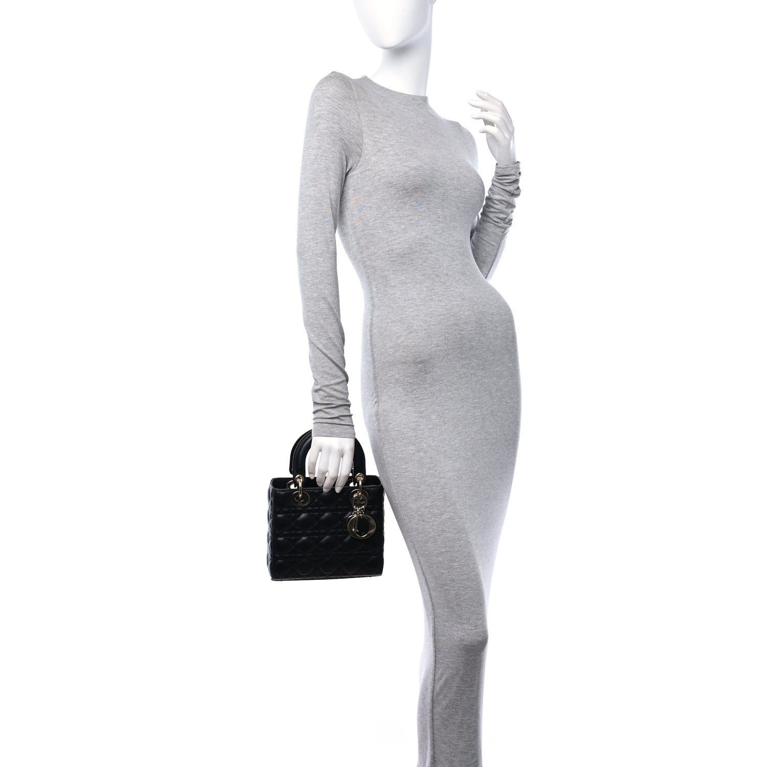 Christian Dior Lambskin Cannage Small My ABCDior Lady Dior Black 2 of 14
