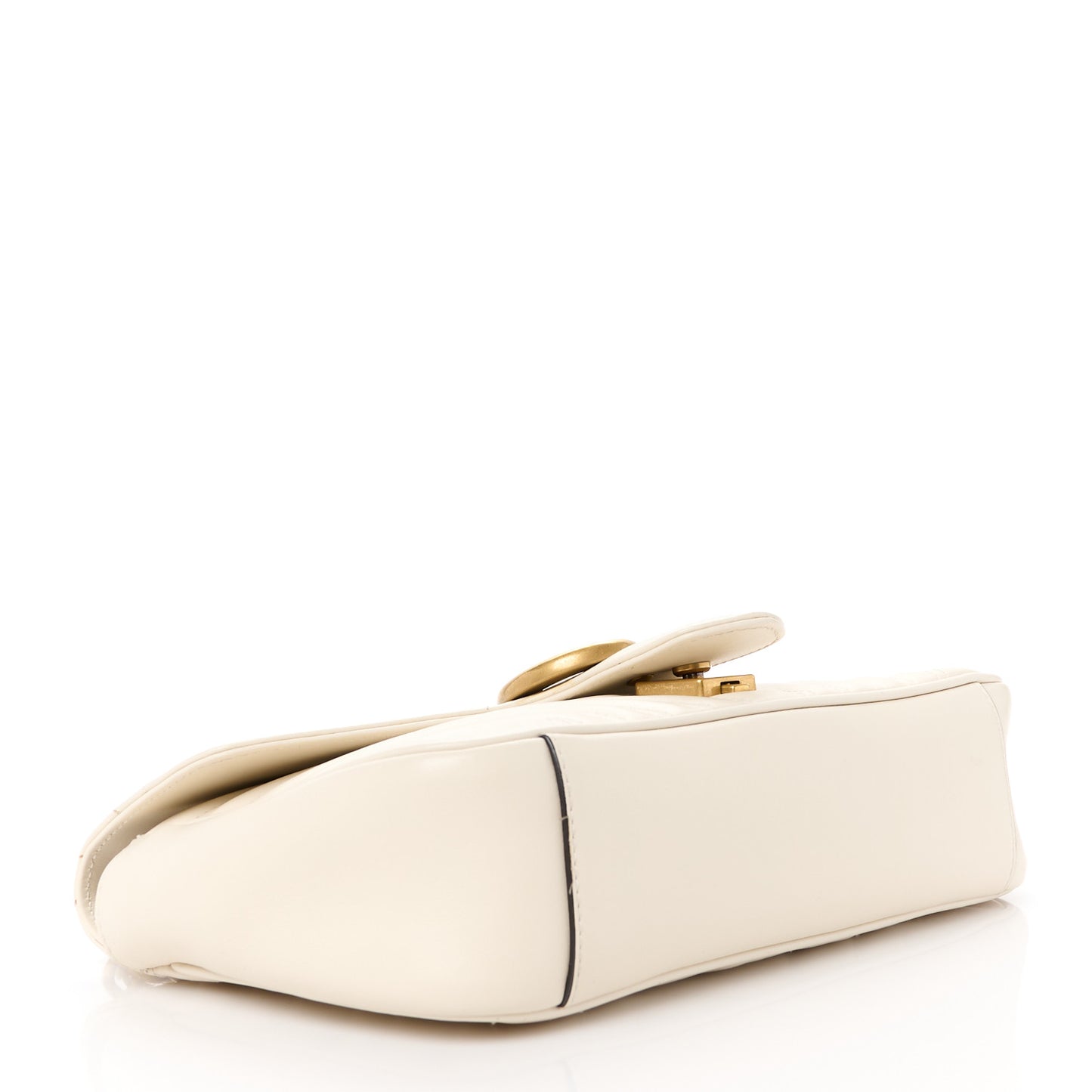 Calfskin Matelasse Small GG Marmont Shoulder Bag White
