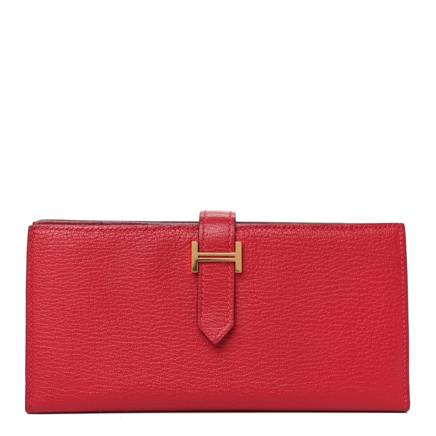 Chevre Mysore Bearn Gusset Wallet Rouge Garance