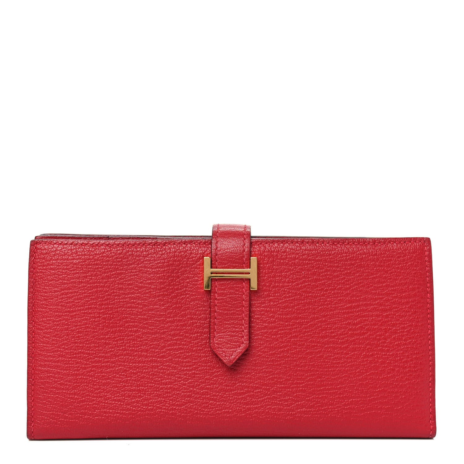 Hermes Chevre Mysore Bearn Gusset Wallet Rouge Garance 1 of 5