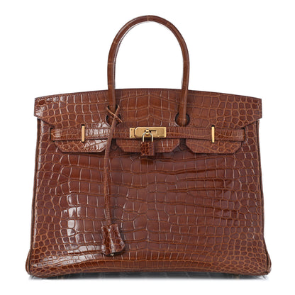 Hermes Shiny Porosus Crocodile Birkin 35 Etrusque 1 of 35