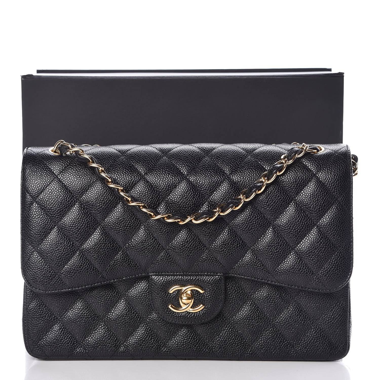 Chanel Caviar Quilted Jumbo Double Flap Black 10 of 10