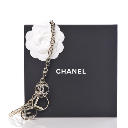 Chanel Metal Strass Crystal Logo Necklace Gold 6 of 6