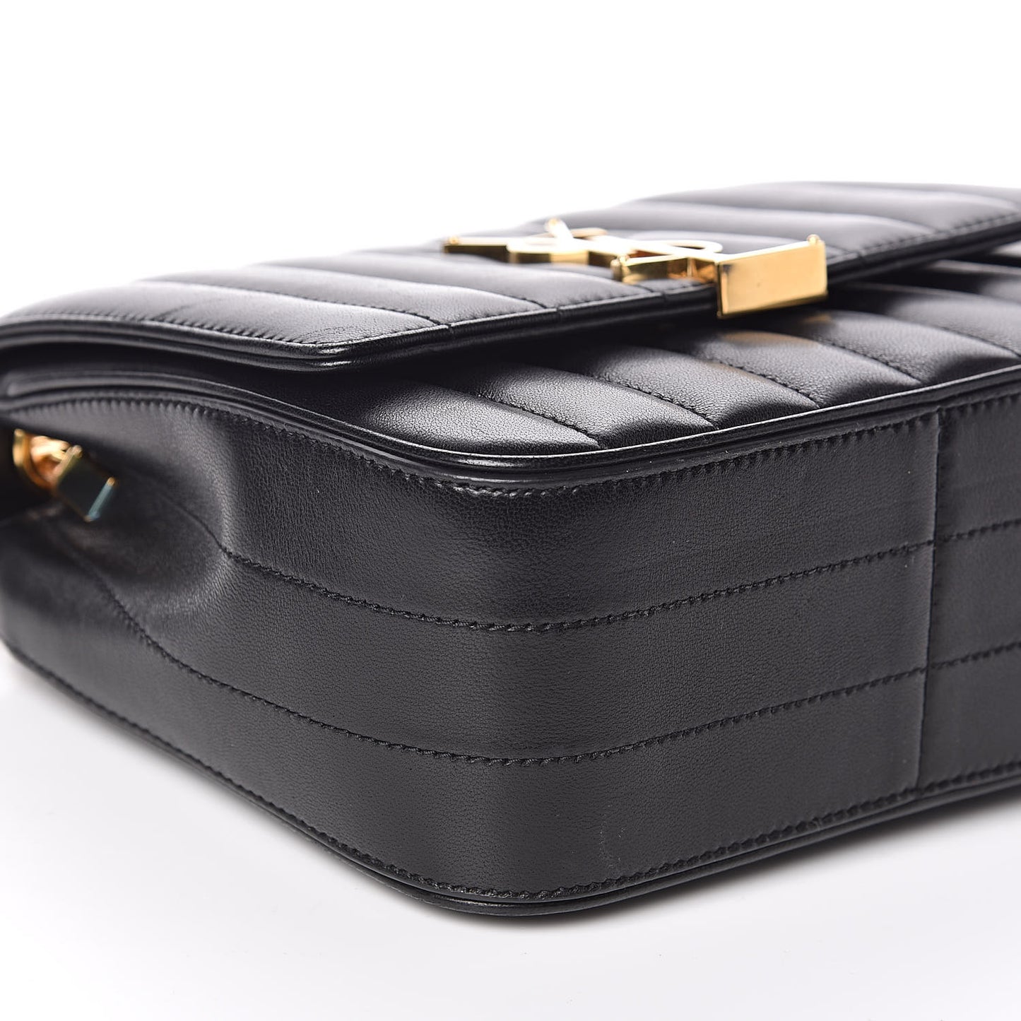 Lambskin Matelasse Monogram Medium Vicky Chain Bag Black