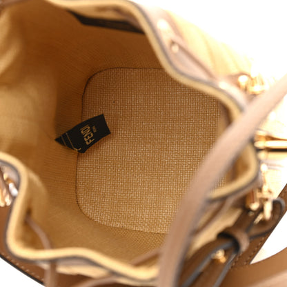 Fendi Raffia Vitello King Lucido F is Fendi FF Embroidered Mini Mon Tresor Bucket Bag Grano Sand 5 of 13