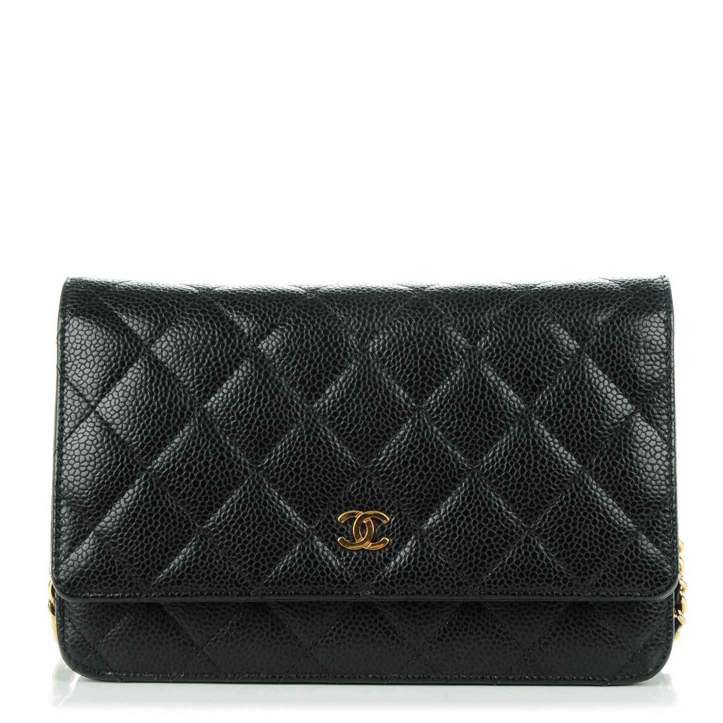 Caviar Quilted Wallet On Chain WOC Black