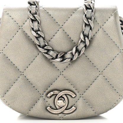 Chanel Metallic Calfskin Quilted Mini Coco Mail Clutch Ruthenium 9 of 12