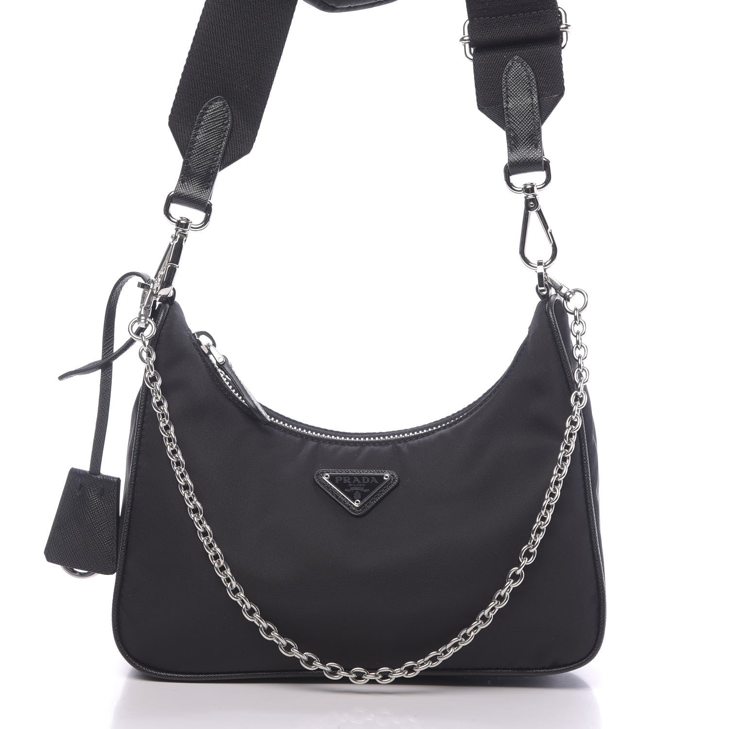 Prada Nylon Re-Edition 2005 Shoulder Bag Black 8 of 10