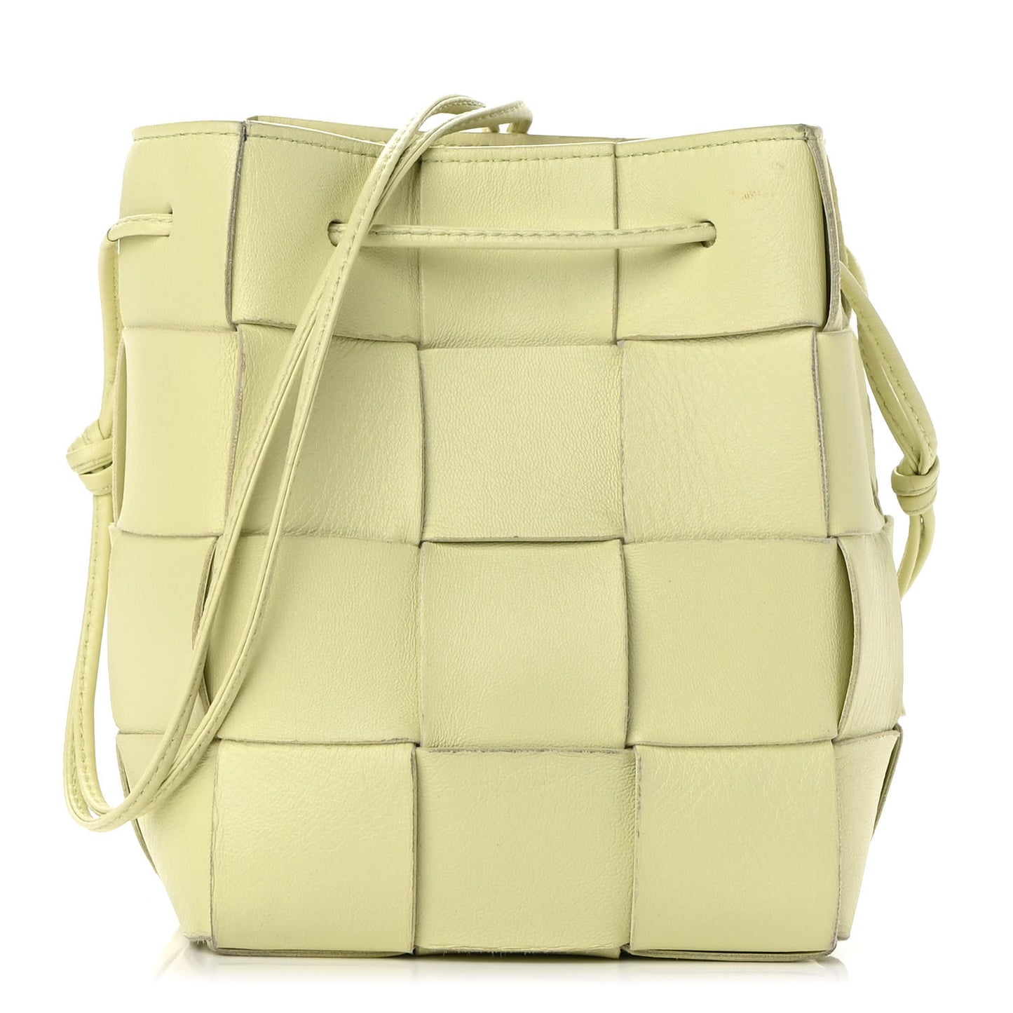 Nappa Maxi Intrecciato Cassette Bucket Bag Lemon Washed