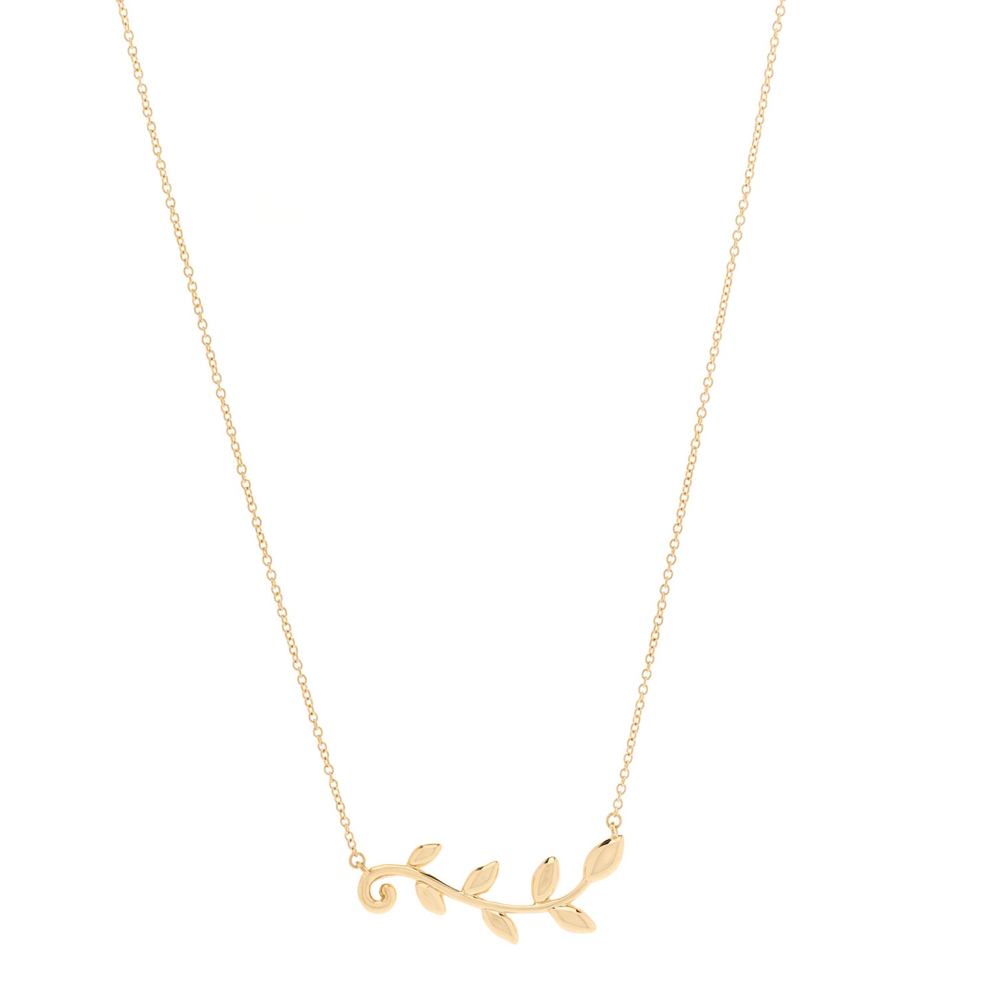 18K Yellow Gold Paloma Picasso Olive Leaf Vine Pendant Necklace
