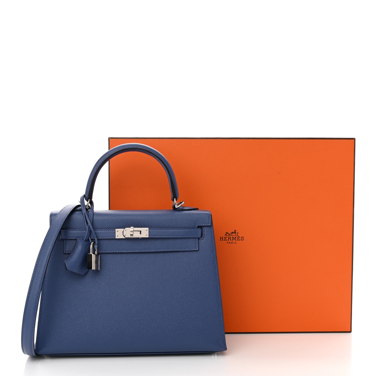Hermes Epsom Kelly Sellier 25 Bleu Brighton 11 of 11